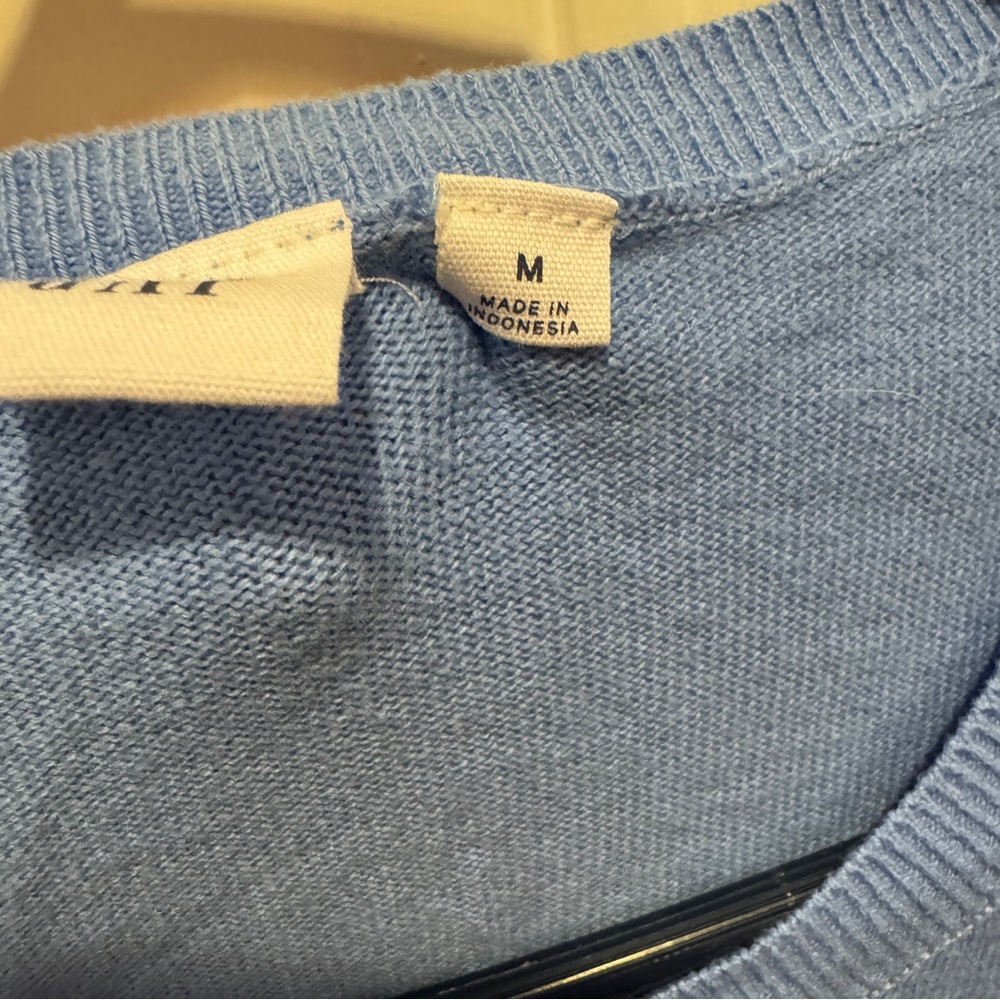 GAP Slub Crew Cardigan Shade Shirting Blue Size M Retail Price $49.95 - Picture 8 of 12